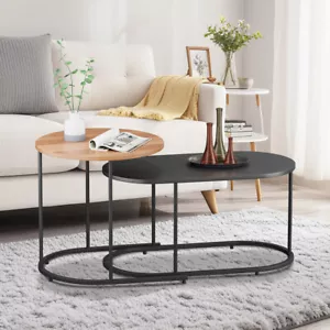 2er Set Couchtischset Beistelltisch Wohnzimmertisch Sofatisch Rund Satztisch - Bild 1 von 8