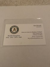 Ken Korach Signed Business Card Oakland Athletics A’s Autograph Auto