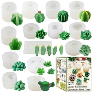 Planta suculenta fondant moldes de silicona decoración de pasteles vela hormigón arcilla yeso - Imagen 1 de 30