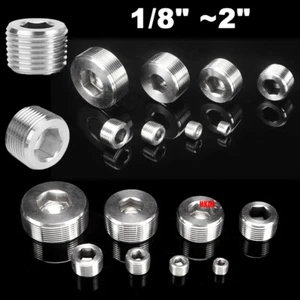 1/8"~2" BSP 304 Stainless Steel Internal Hexagon Male Blanking Plug Stop End Cap - Picture 1 of 20