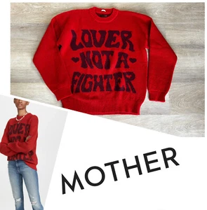 MOTHER - Lover Not A Fighter - Women’s Medium Red Sweater - Alpaca Wool Acrylic - Picture 1 of 14