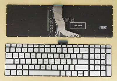 New for HP 15-rb 15-rb000 Series Keyboard Backlit Czech Slovak Silver - Image 1 of 2