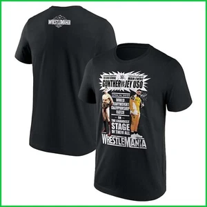 SALE - WWE WrestleMania 41 Jey Uso vs Gunther Match Black Unisex T-Shirt - Picture 1 of 4
