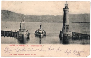 1900 Stempel21.01. 1903 2 Karten Lindau Hafeneinfahrt + 1 Karten - Bild 1 von 2