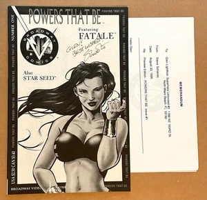 Powers That Be 1 Preview Edition Signed with Letter Jim Shooter 1st Fatale NM - Picture 1 of 4