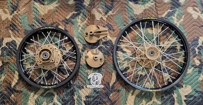 NEW XR80 CRF80 Honda wheel set with HD spokes black set - Image 1 of 2