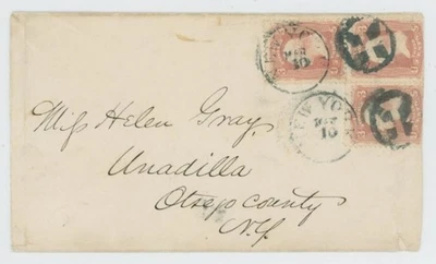 Mr Fancy Cancel 65 3x FANCY CANCEL CUBIERTA ATADA 2x S&E GE-C108 GEOMÉTRICA NUEVA YORK Foto 1 de 4