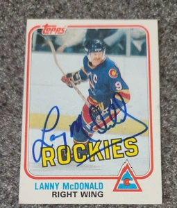 Autographed Lanny McDonald 1981-82 Topps Card #82 West Colorado Rockies HOF LOA - Picture 1 of 2