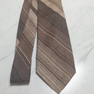 Marquis Cotton/Polyester Neck Tie 58 1/2" x 3 1/4" Brown Striped - Picture 1 of 4