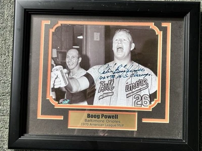 Foto autografada de Boog Powell emoldurada. 1970 American League MVP. - Imagem 1 de 4