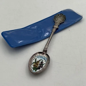 VTG Silver Plate Souvenir Sugar Spoon Wildflower August Gladiolus Farmhouse - Picture 1 of 12