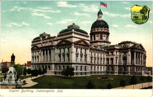 Vintage Indiana State Capitol Building Indianapolis Postcard Stamped - Bild 1 von 2