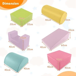 6-Piece Kids Climb & Crawl Playset with Soft Foam Blocks - Multicolor - Picture 1 of 10