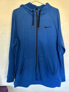 Nike Hoodie X-Large Full Zip Blue Logo Jacket Mens - Picture 1 of 6