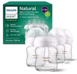 Philips Avent Glas Babyflaschen 4 fl Oz 0m+ (4er Pack) - Bild 1 von 3