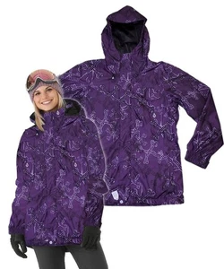 VOLCOM Womens Large Purple Crossbones HARD SHELL JACKET Ski Snowboard Mint! - Picture 1 of 5