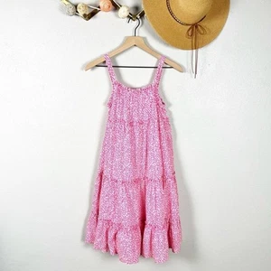 Mini Boden Twirly Woven Tiered Ruffle Sundress Pink/White Size 11-12Y - Picture 1 of 6