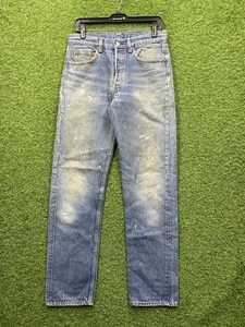 Pantalones de mezclilla vintage Levis 501 para hombre 30x33 azul botón mosca hechos en EE. UU. años 80 calce ajustado años 90 - Imagen 1 de 10