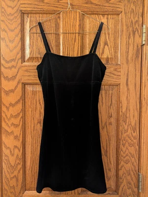 VTG Y2K Roberta Black Velvety Sexy Open Back Cocktail Mini Dress Size Medium - Image 1 of 4