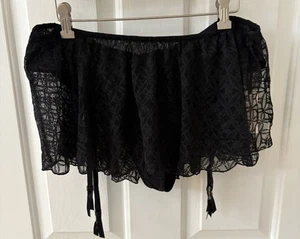 Sophie Theallet Cacique Lingerie Garter Hip Slip Skirt Black Lace Plus 22 24 - Picture 1 of 11