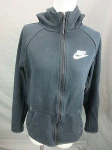 Nike Size XL(18) Youth Black Full Zip Cotton Blend Hooded Track Jacket T096 - Picture 1 of 8