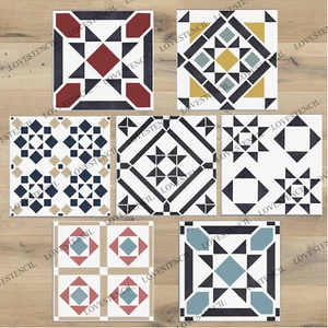 Tile Stencils Lovestencil Bathroom/Kitchen & Hallways Floors/Wall Victorian - Picture 1 of 19