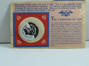 CAMPAIGN BUTTON 1972 HOOVER 1932 STANDARD OIL - Picture 1 of 1