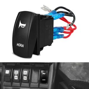 Horn On/Off Rocker Switch Blue LED Push Button For Polaris ATV UTV Not Momentary - Picture 1 of 9