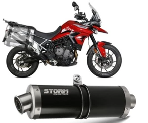 Tubo De Escape Storm Mivv OVAL BLACK Triumph Tiger 900 GT PRO RALLY 2021 > 2023 - Imagen 1 de 3