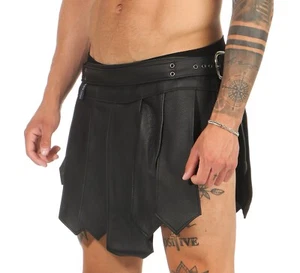 XS-3XL Gladiador Chilt Cuero Auténtico Falda Legionario Fetiche Festival con Cinturón B - Imagen 1 de 10