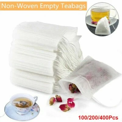 100-400Pcs Empty Tea Bags with String Heal Seal Filter Paper Herb Loose Tea Bags - Image 1 of 4