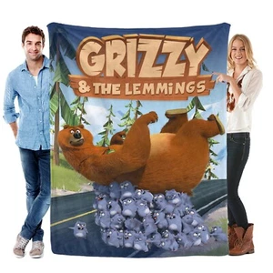 Grizzy and The Lemmings Blanket Soft Bed Sofa Couch Throw Birthday Gift - Picture 1 of 12