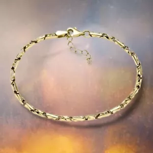 Edles 375 Gelbgold Armband 19 cm mit ansprechendem Muster - Bild 1 von 4
