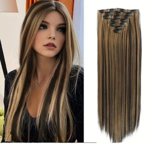 Clip in Hair Extension Hair 17.7" 130g 7pcs Hair Extensions bY Modaleo Goldn - Picture 1 of 4