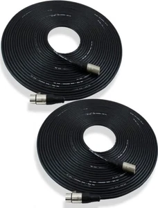 GLS Audio Mic Cable XLR-M To XLR-F 50ft Black 2 Pack New - Picture 1 of 4