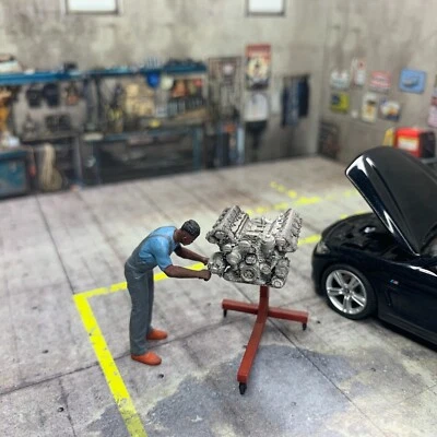 Diorama Garage 1/43 Torin Acciaio Supporto Motore Rotante - Immagine 1 di 4