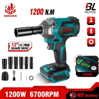 Akku Schlagschrauber 1200NM 1/2" Akkuschrauber Bürstenloser +Nusssatz Für Makita - Bild 1 von 4