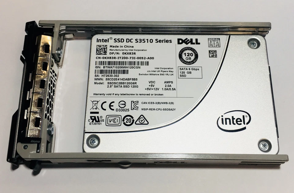 *Intel 0KX83R 120GB SSD 2.5" SATA Model: SSDSC2BB120G6R DP/N: KX83R* - Image 1 of 2