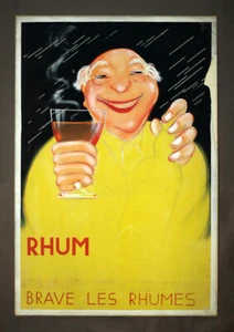 BRAVE LES RHUMES Projet publicitaire à la gouache pour le rhum Arnaldi debut 20e - Picture 1 of 5