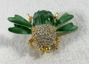 Vintage CAPRI Fly Brooch Goldtone Enamel Rhinestone - Picture 1 of 4