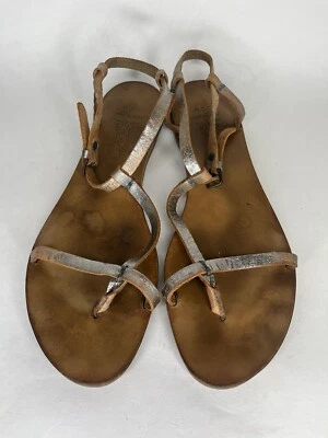 n.d.c. Sandalias Hechas a Mano para Mujer 41US 10 Zapatos Correa en T Plateada Tirantes Foto 1 de 4