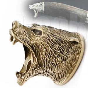 Coltello Bronzo Pommelone ORSO GRIZZLY per Coltelli Personalizzati Maniglia Bolster CooB - Foto 1 di 6
