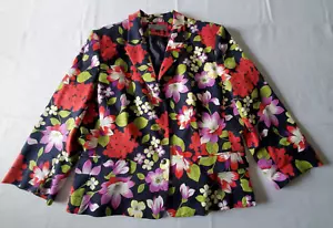 Tahari Arthur s. Levine Blazer Women's 18 Floral Multi-Color Lined Snap - Picture 1 of 5