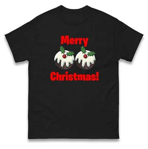 Camiseta Feliz Navidad Pudín Pechos, Camiseta Fea Navidad - Imagen 1 de 9