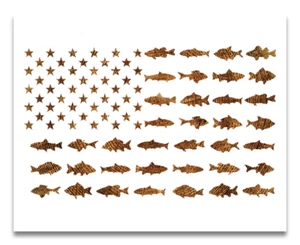 Plantilla Bandera Pez Americano - Color Reutilizable, Dibujo, Pintura Personalizada Plantilla Arte - Imagen 1 de 3