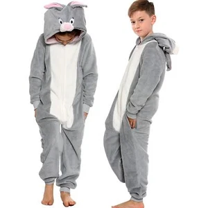 A2Z 4 Kids Girls Boys Bunny Costume Jumpsuits Soft Plush Fleece - Picture 1 of 10