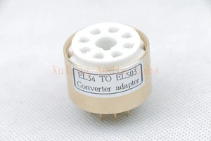 1pc EL34 6L6 instead EL503 Tube converter adapter(CNC Copper body) - Foto 1 di 3