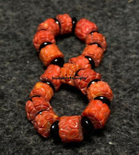 Old Chinese natural Hand carved flower coral Bracelets