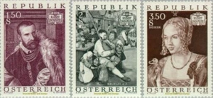 EBS Austria 1971 - Art Treasures - Titian, Bruegel, Dürer - 1389-1391 - MNH** - Picture 1 of 4