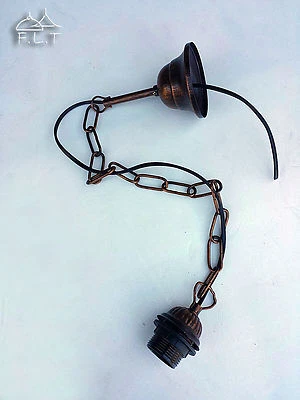 - FATTO A MANO - Catena in ferro battuto Portalampade ricambio lampadario sospensione